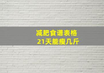 减肥食谱表格21天能瘦几斤