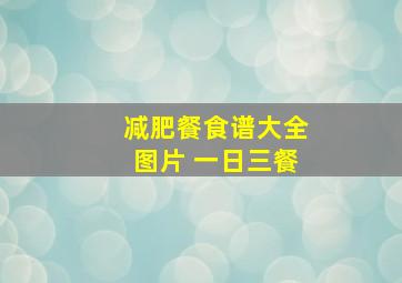 减肥餐食谱大全图片 一日三餐