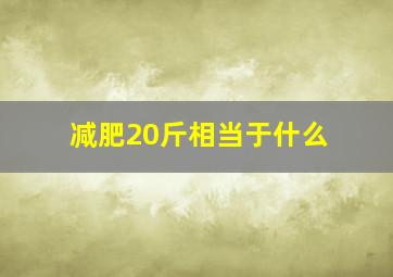 减肥20斤相当于什么