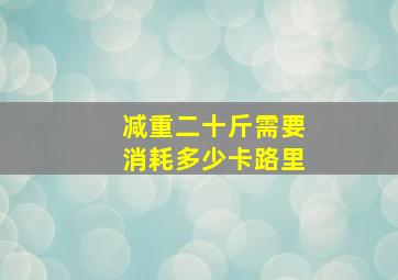 减重二十斤需要消耗多少卡路里