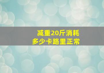 减重20斤消耗多少卡路里正常