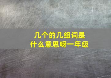 几个的几组词是什么意思呀一年级