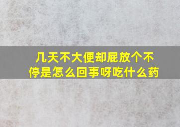 几天不大便却屁放个不停是怎么回事呀吃什么药