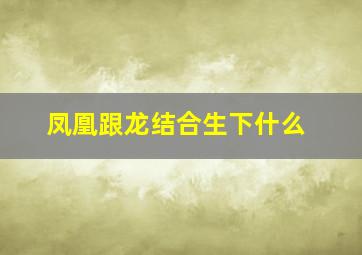 凤凰跟龙结合生下什么