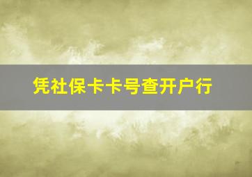 凭社保卡卡号查开户行