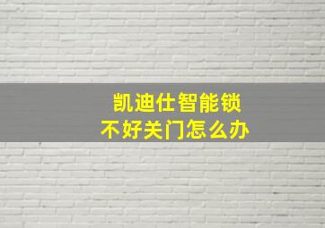 凯迪仕智能锁不好关门怎么办