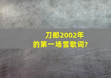 刀郎2002年的第一场雪歌词?