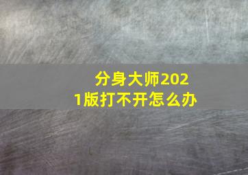 分身大师2021版打不开怎么办