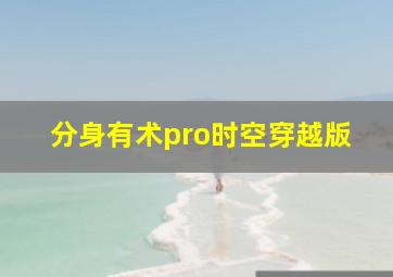 分身有术pro时空穿越版