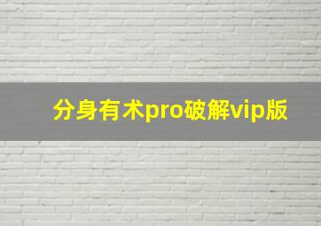 分身有术pro破解vip版