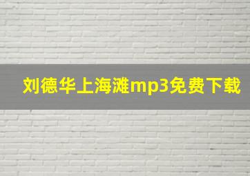 刘德华上海滩mp3免费下载