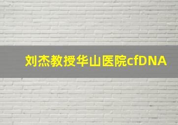 刘杰教授华山医院cfDNA