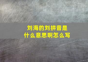 刘海的刘拼音是什么意思啊怎么写