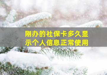 刚办的社保卡多久显示个人信息正常使用