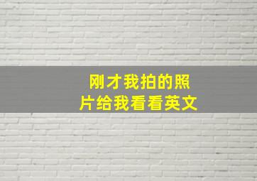 刚才我拍的照片给我看看英文