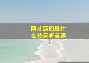 刚才演的是什么节目呀英语