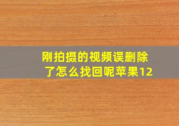 刚拍摄的视频误删除了怎么找回呢苹果12