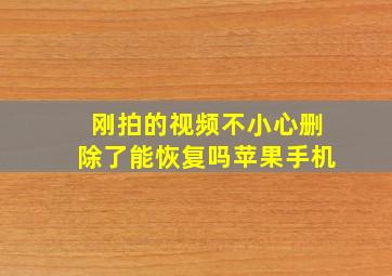 刚拍的视频不小心删除了能恢复吗苹果手机