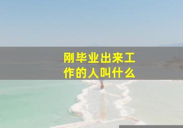 刚毕业出来工作的人叫什么