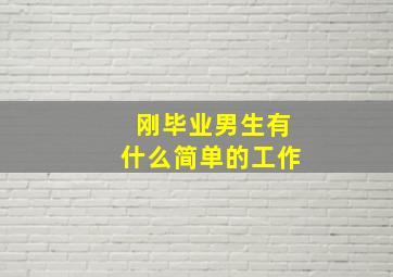 刚毕业男生有什么简单的工作