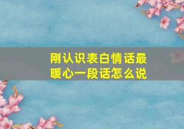 刚认识表白情话最暖心一段话怎么说