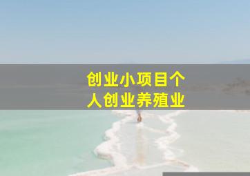 创业小项目个人创业养殖业