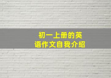 初一上册的英语作文自我介绍