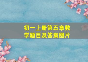 初一上册第五章数学题目及答案图片