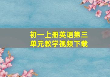 初一上册英语第三单元教学视频下载