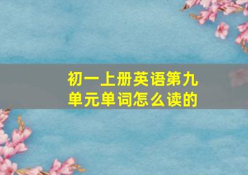 初一上册英语第九单元单词怎么读的