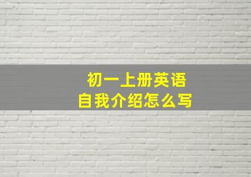 初一上册英语自我介绍怎么写