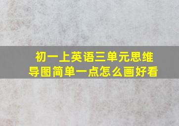 初一上英语三单元思维导图简单一点怎么画好看