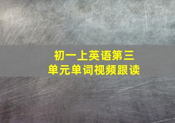 初一上英语第三单元单词视频跟读