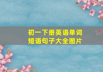 初一下册英语单词短语句子大全图片