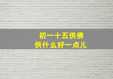 初一十五供佛供什么好一点儿