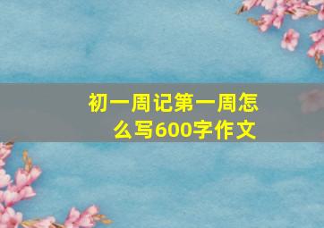 初一周记第一周怎么写600字作文