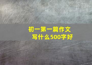 初一第一篇作文写什么500字好