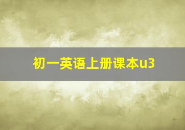 初一英语上册课本u3