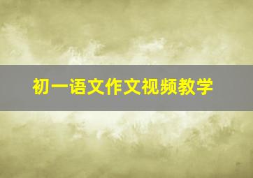 初一语文作文视频教学