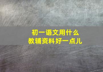 初一语文用什么教辅资料好一点儿