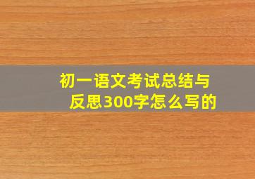 初一语文考试总结与反思300字怎么写的