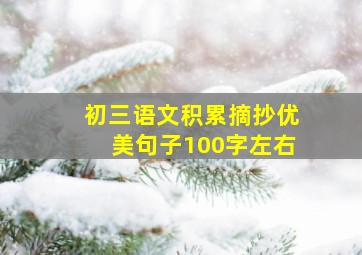 初三语文积累摘抄优美句子100字左右