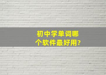 初中学单词哪个软件最好用?