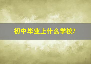 初中毕业上什么学校?