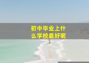 初中毕业上什么学校最好呢