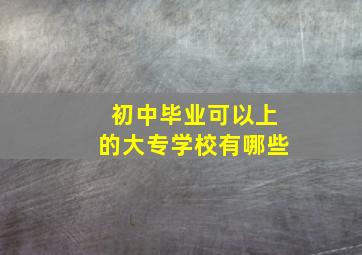 初中毕业可以上的大专学校有哪些