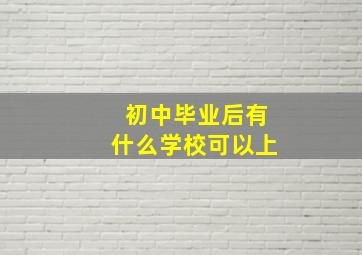 初中毕业后有什么学校可以上