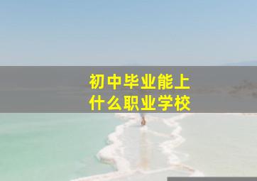 初中毕业能上什么职业学校