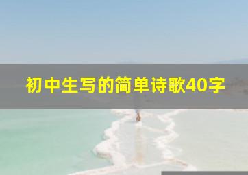 初中生写的简单诗歌40字