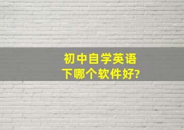 初中自学英语下哪个软件好?